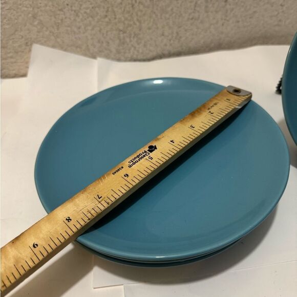 6 Ikea of Sweden 15199 Stoneware Salad Lunch Plate Fargrik 8.25” Turquoise Blue - Picture 4 of 7
